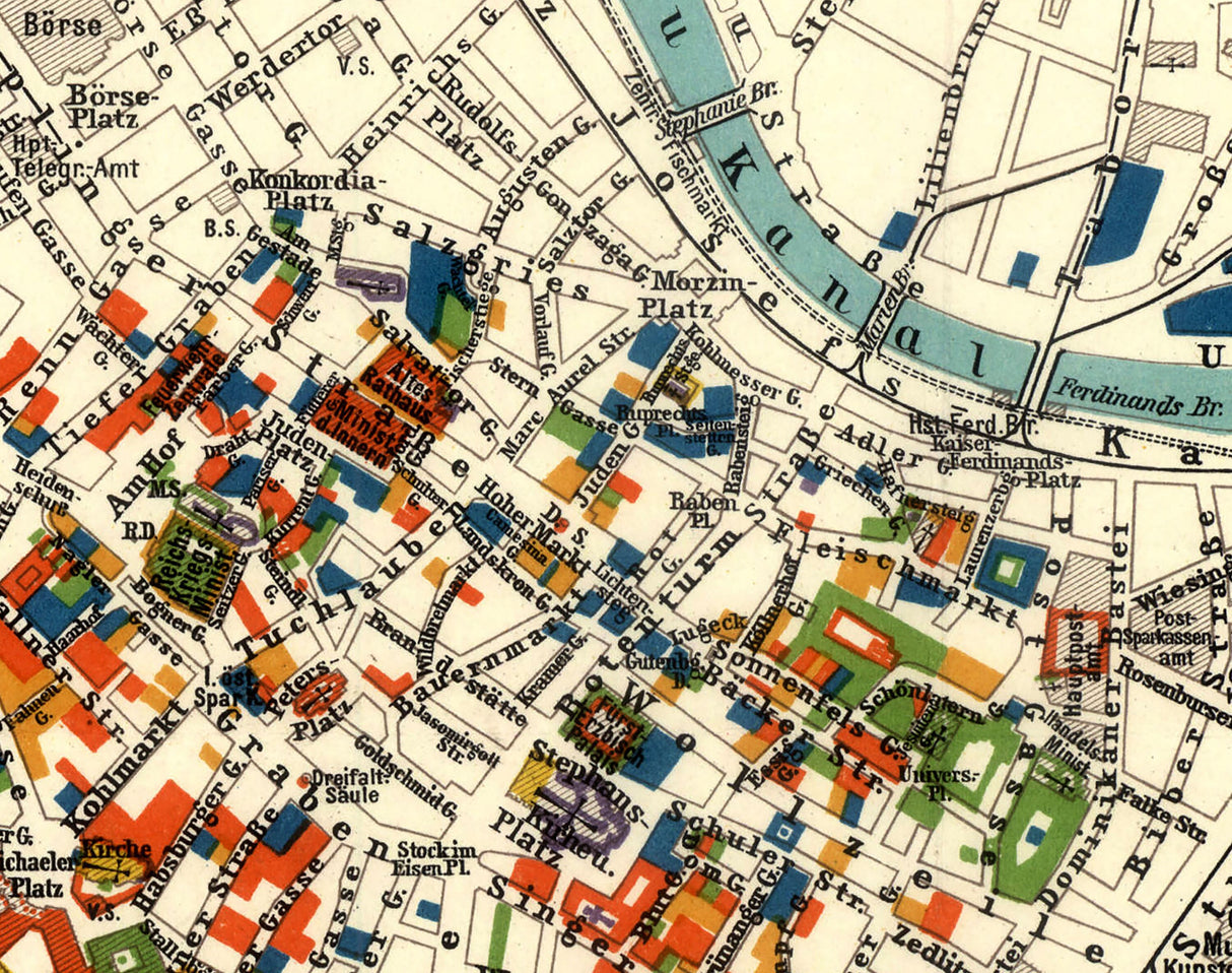 1912 Map of Vienna Austria