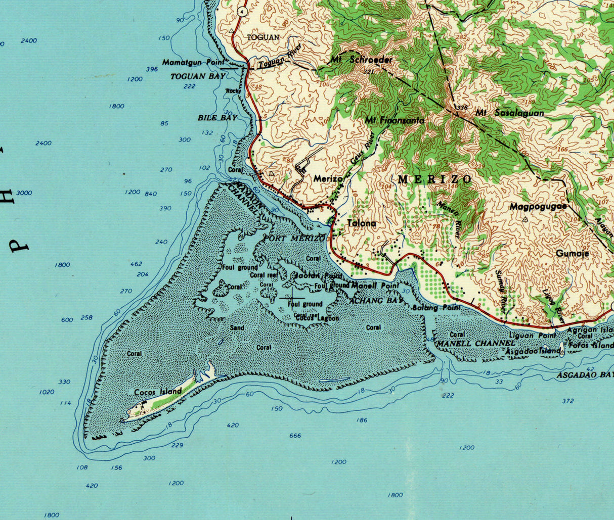 1965 Topo Map of Island of Guam