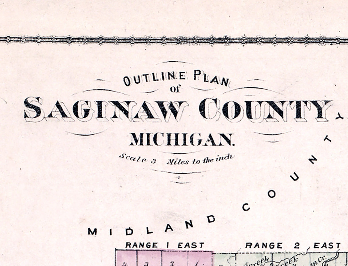 1877 Map of Saginaw County Michigan
