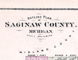 1877 Map of Saginaw County Michigan