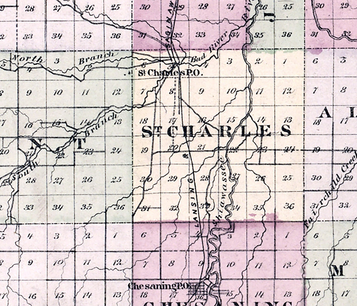1877 Map of Saginaw County Michigan