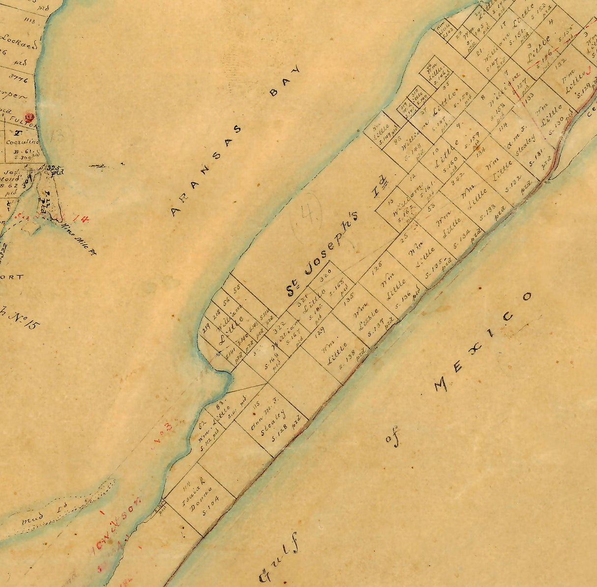 1883 Farm Line Map of Aransas County Texas