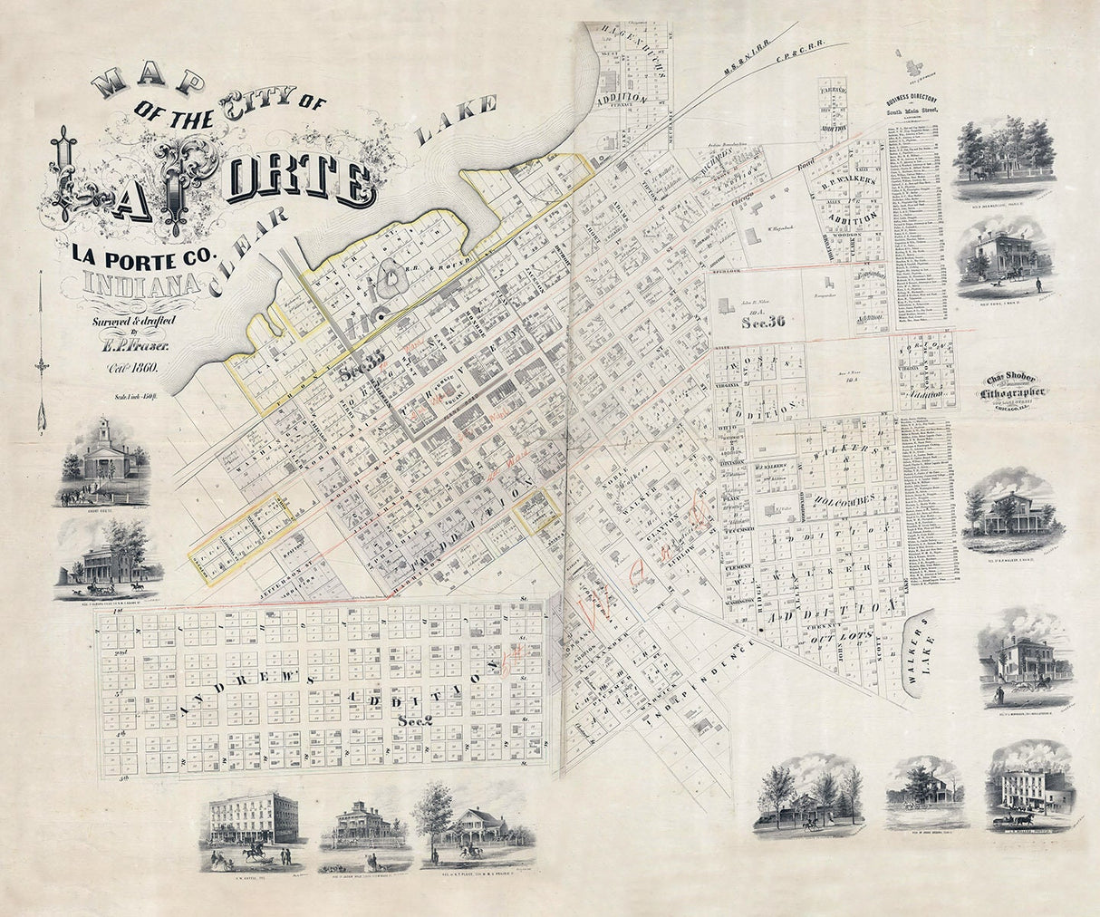 1860 Town Map of La Porte Indiana