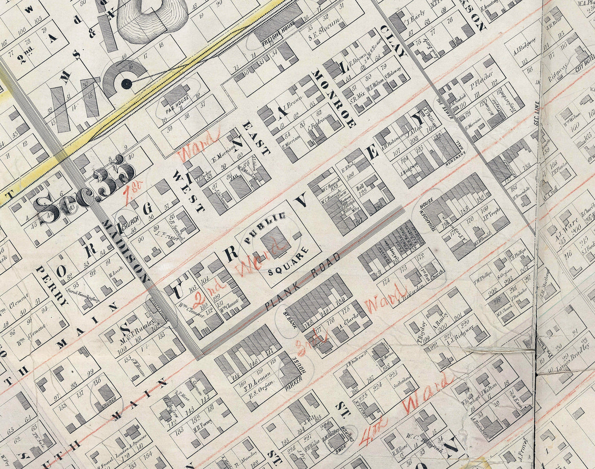 1860 Town Map of La Porte Indiana