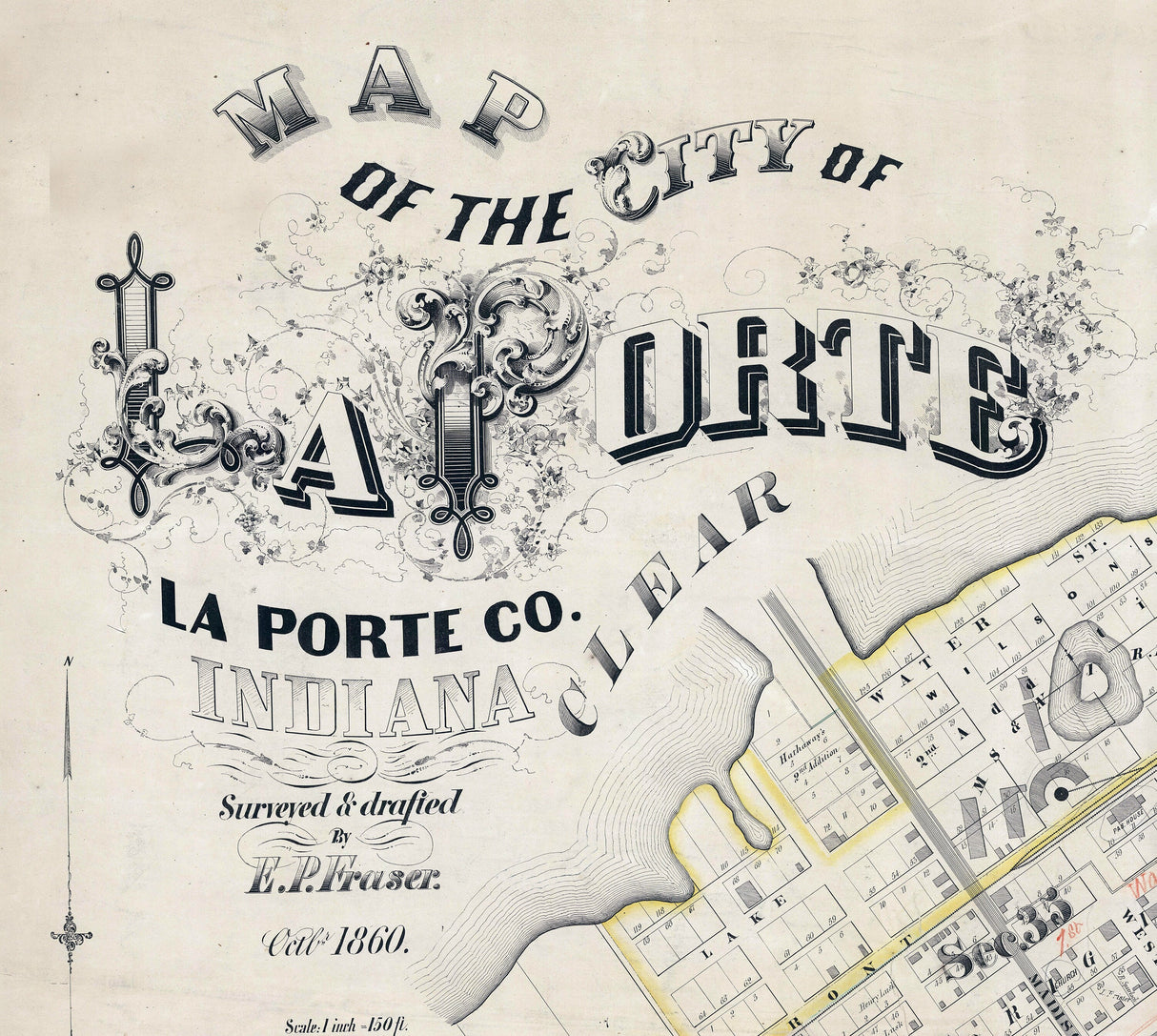 1860 Town Map of La Porte Indiana