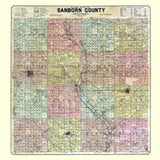 1901 Farm Line Map of Sanborn County South Dakota