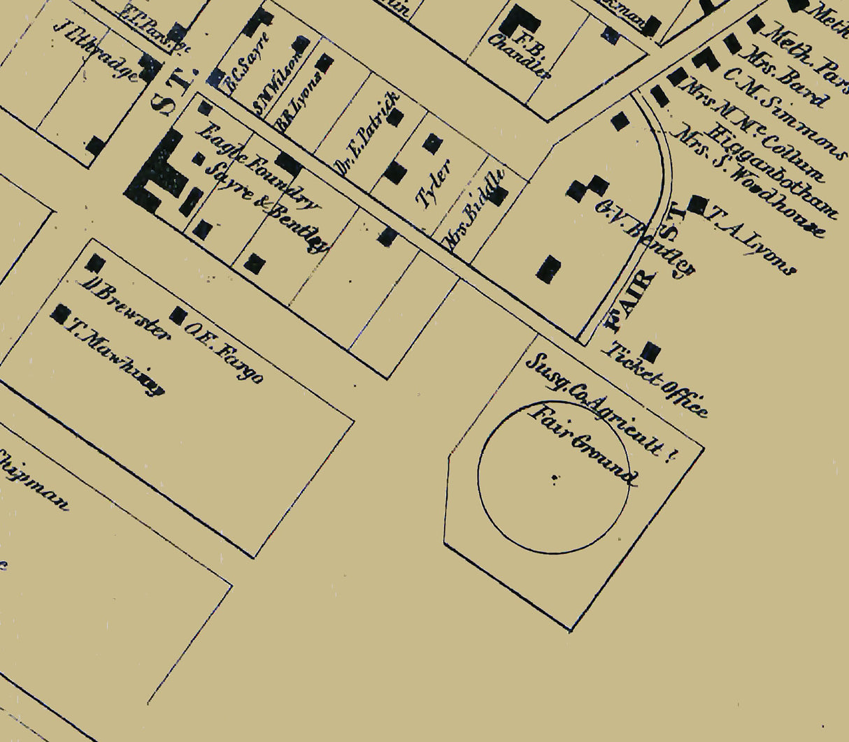1858 Map of Montrose Susquehanna County Pennsylvania
