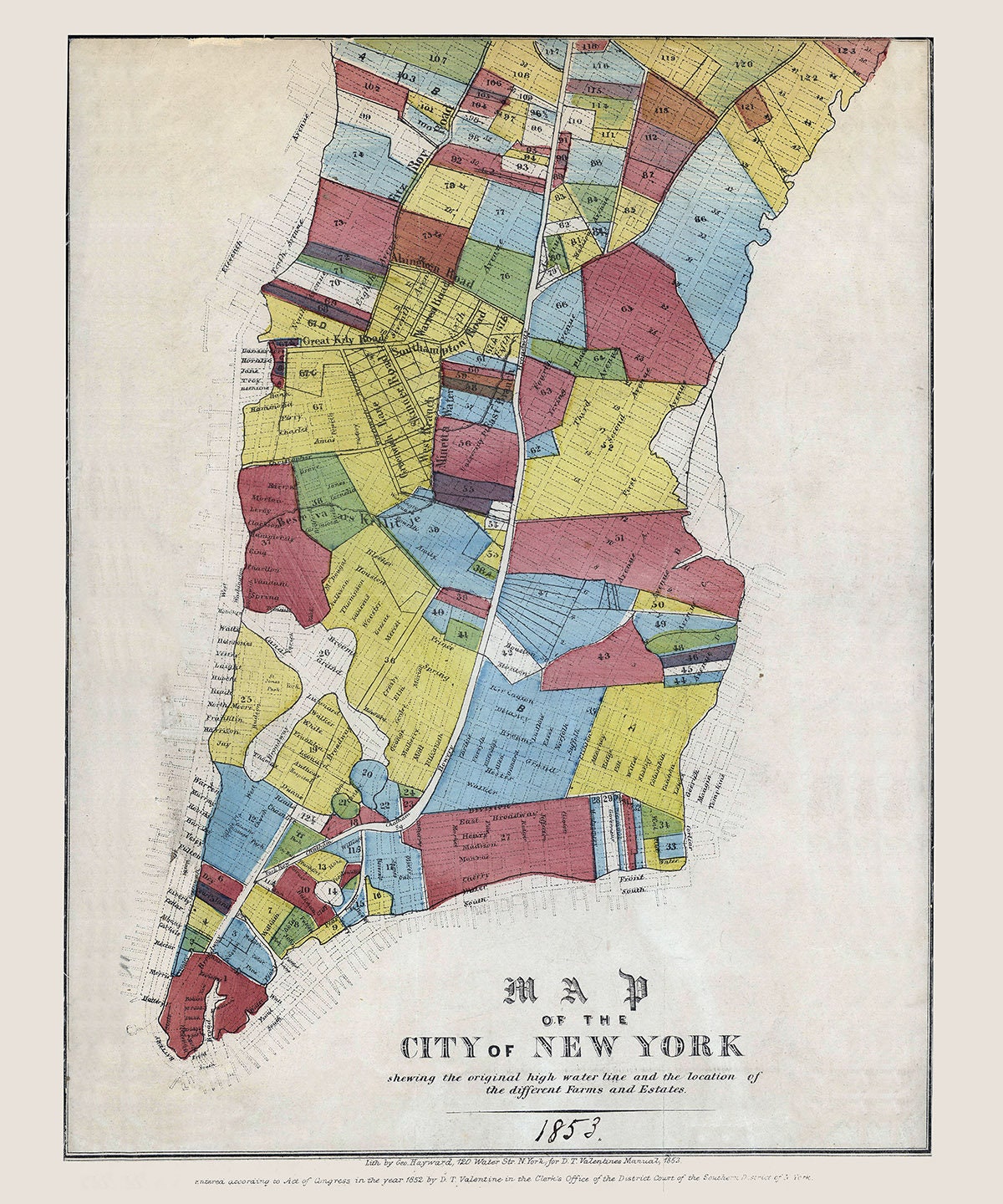 1853 Map of New York City