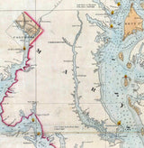 1859 Chart Map of the Chesapeake and Delaware Bays