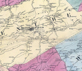 1863 Map of Perry Juniata and Mifflin County Pennsylvania
