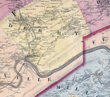 1863 Map of Perry Juniata and Mifflin County Pennsylvania