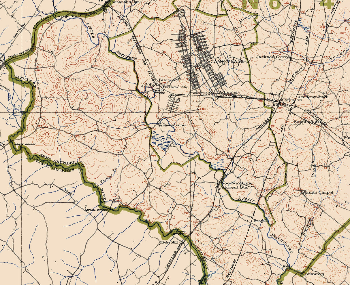 1917 Map of Anne Arundel County Maryland