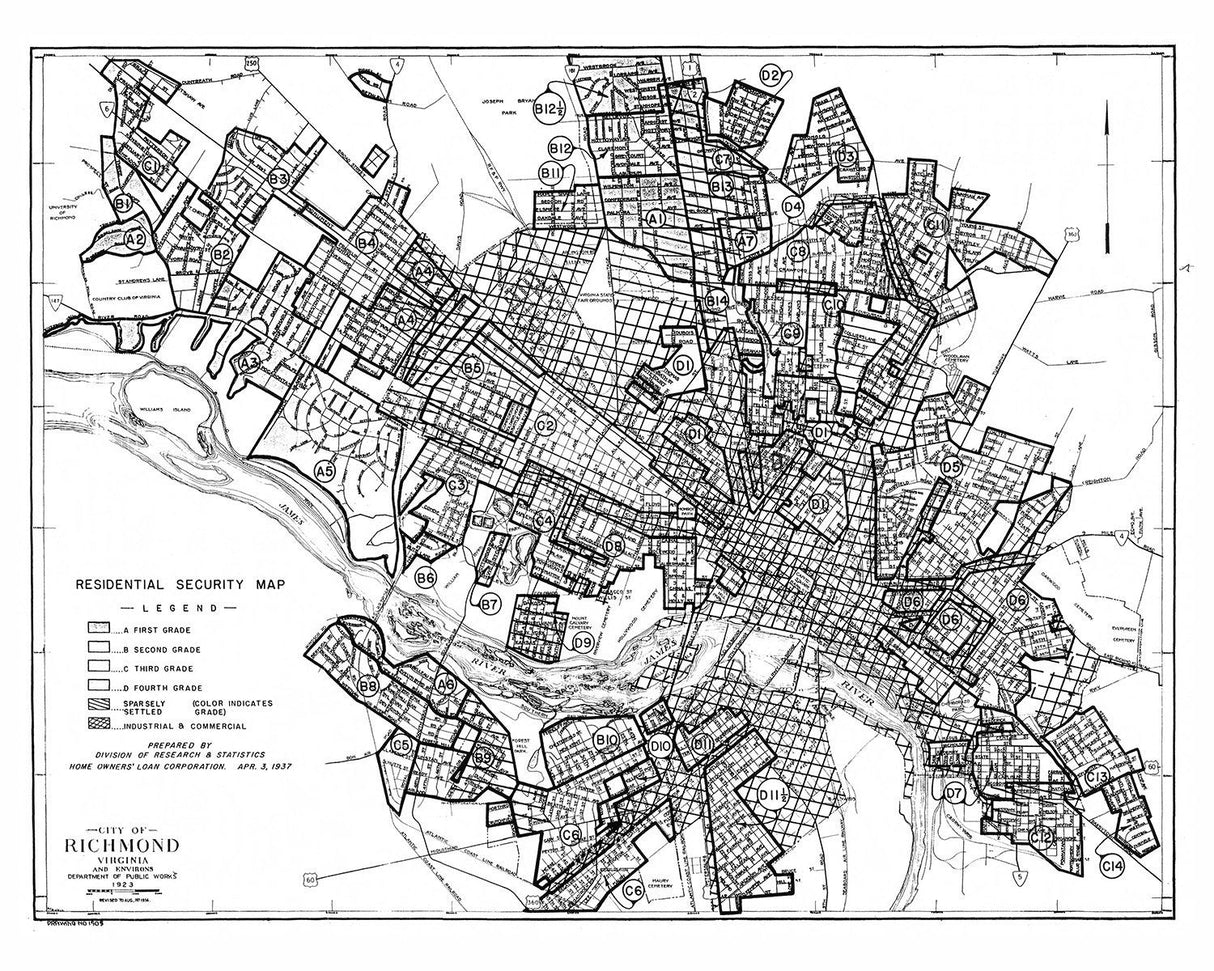 1923 Map of Richmond Virginia