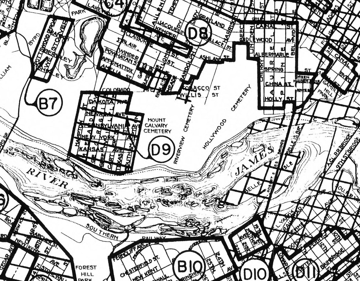 1923 Map of Richmond Virginia