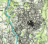 1936 Topo Map of Asheville North Carolina