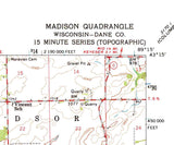 1959 Topo Map of Madison Wisconsin Quadrangle Lake Mendota Monona