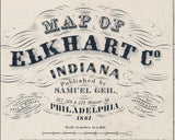 1863 Farm Line Map of Elkhart County Indiana