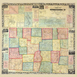 1858 Map of Susquehanna County Pa from actual surveys