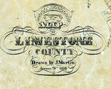 1858 Farm Line Map of Limestone County Texas