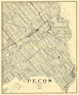 1920s Map of Pecos County Texas Oil Field