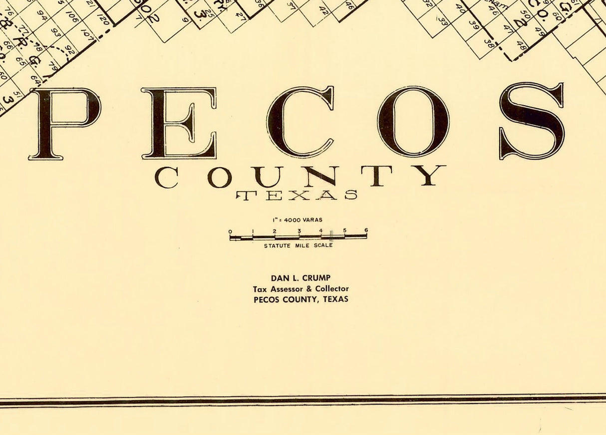 1920s Map of Pecos County Texas Oil Field