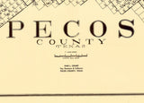 1920s Map of Pecos County Texas Oil Field