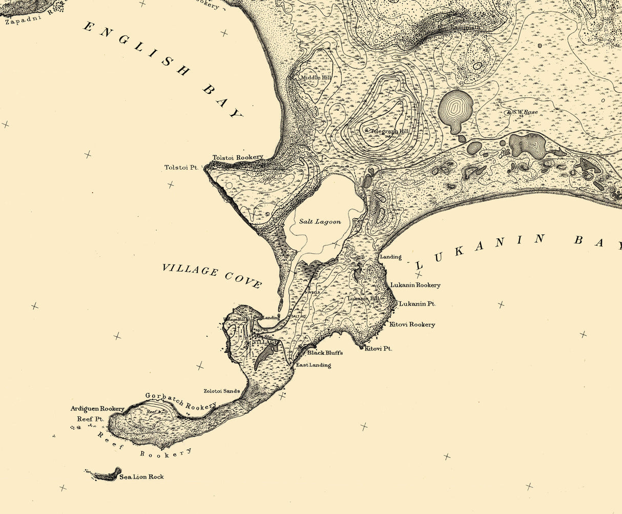 1898 Map of Saint Paul Island Alaska