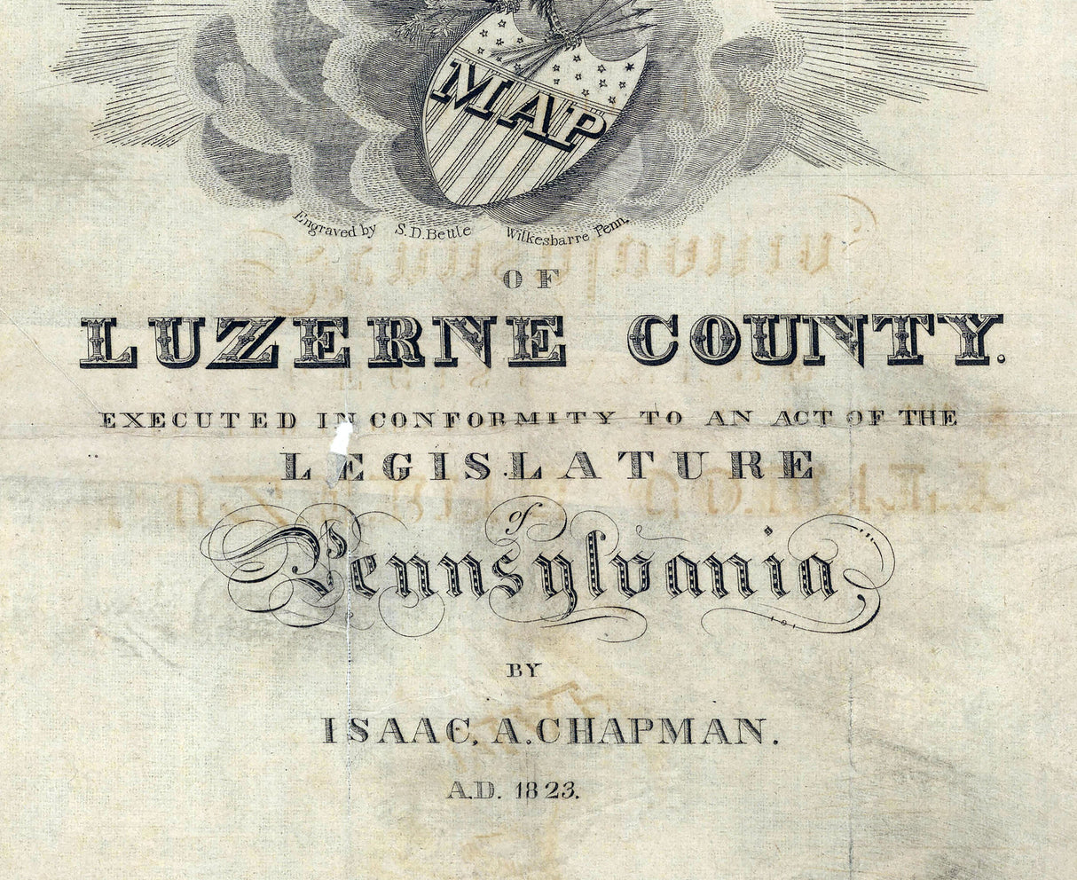 1823 Map of Luzerne County Pennsylvania