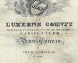 1823 Map of Luzerne County Pennsylvania