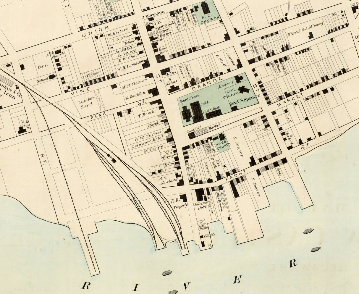 1880 Map of New Castle Delaware