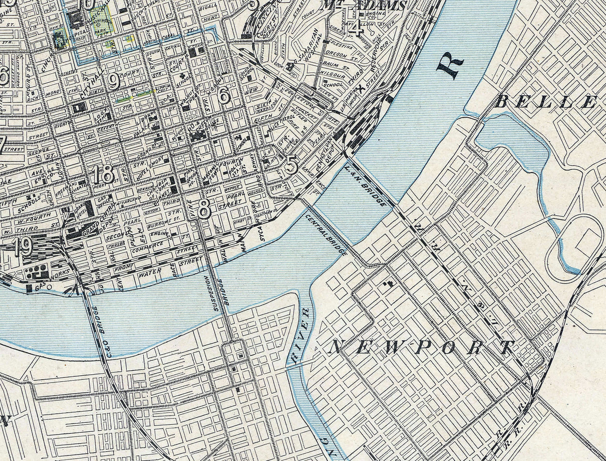 1902 Map of Cincinnati Ohio