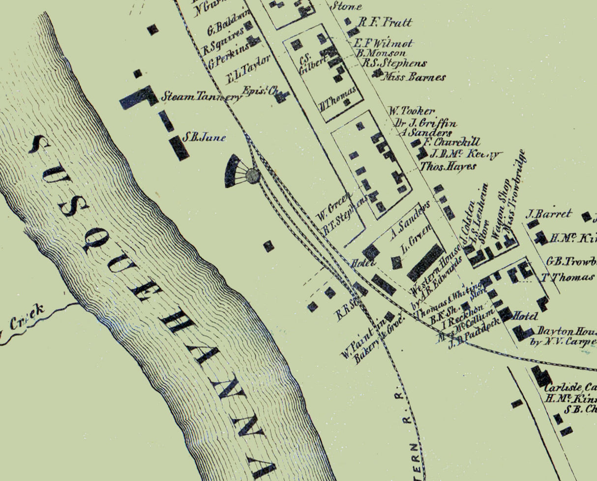 1858 Map of Great Bend Susquehanna County Pennsylvania