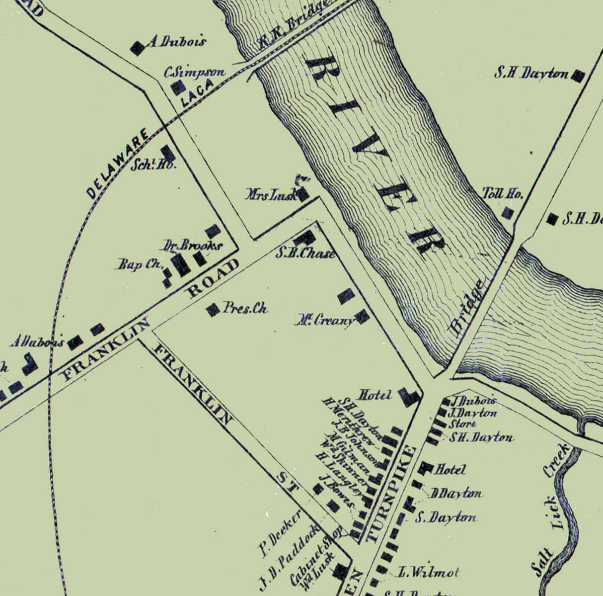 1858 Map of Great Bend Susquehanna County Pennsylvania