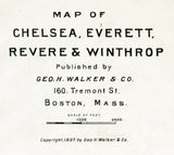 1897 Map of Chelsea Everett Revere and Winthrop Massachusetts
