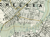 1897 Map of Chelsea Everett Revere and Winthrop Massachusetts