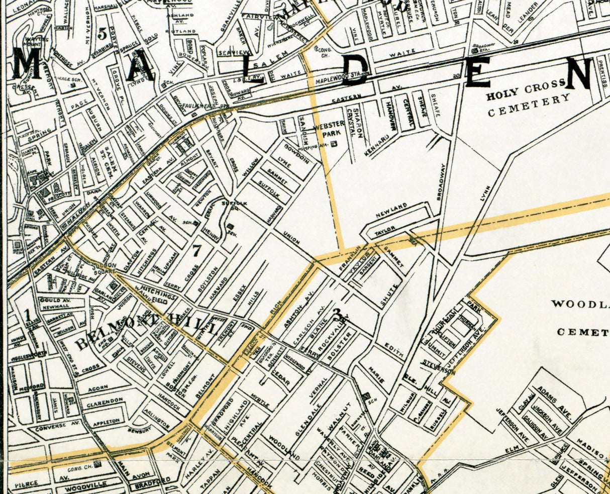 1897 Map of Chelsea Everett Revere and Winthrop Massachusetts