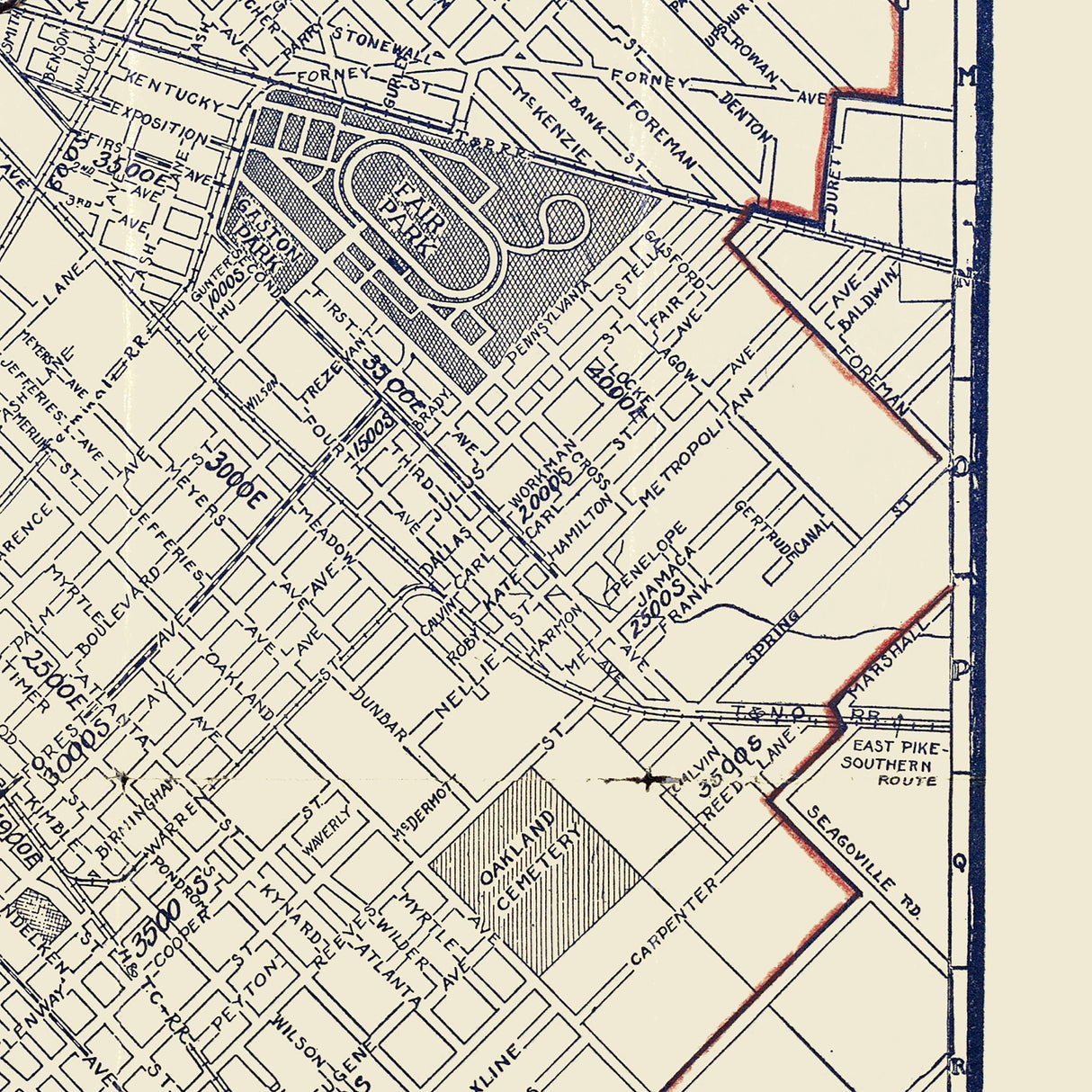 1919 Map of Dallas Texas