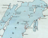 1894 Ship Wreck Map and Chart of The Great Lakes