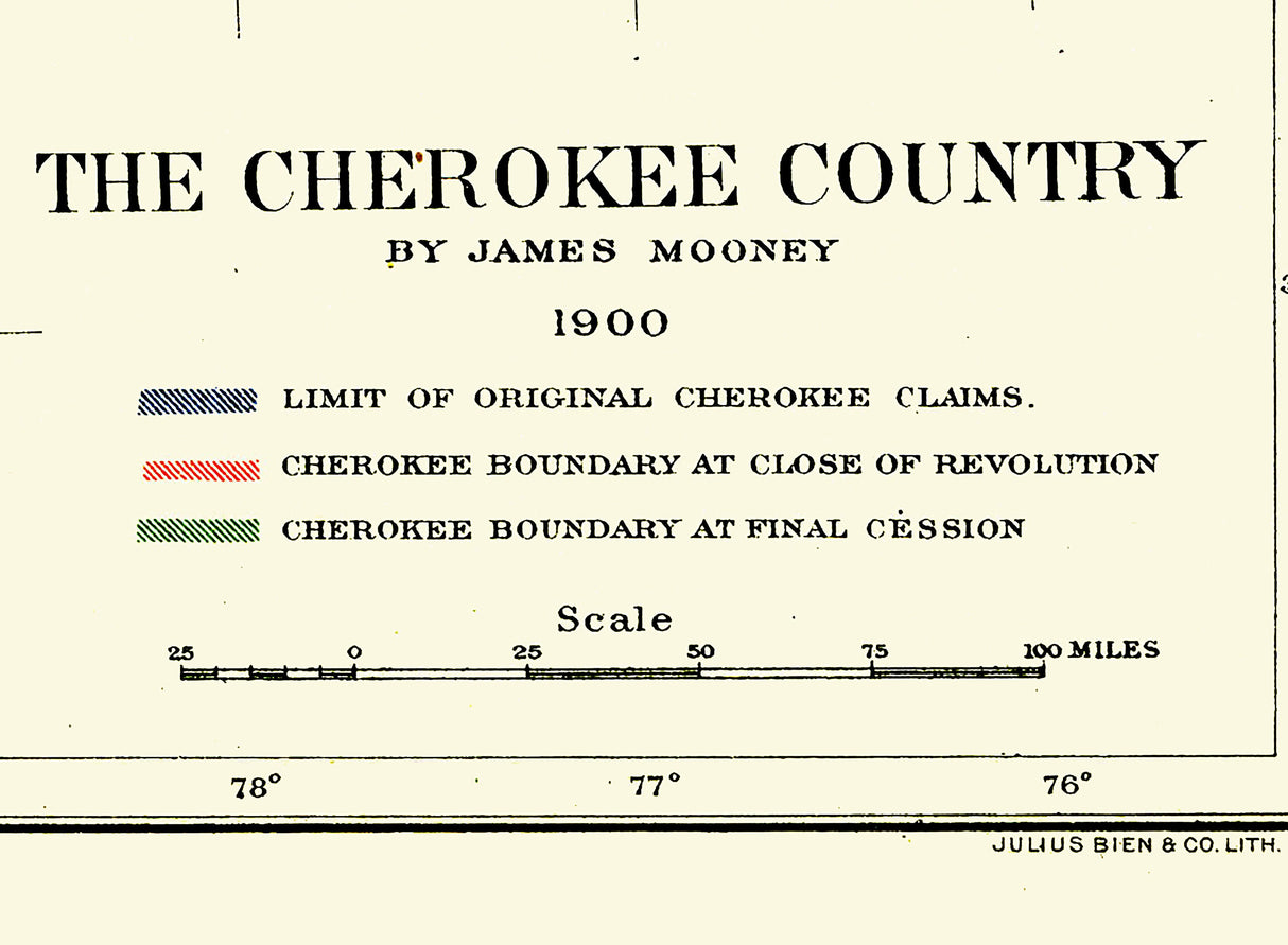 1900 Map of The Cherokee Country