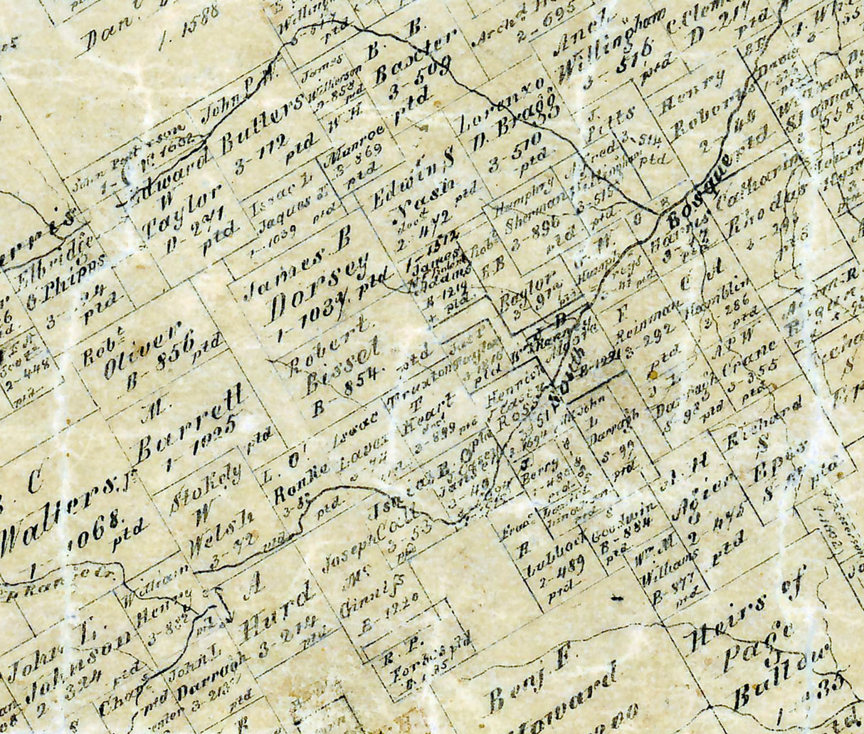 1855 Map of McLennan County Texas