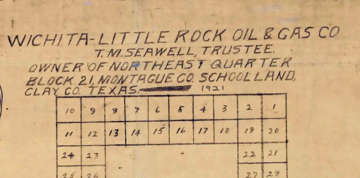 1921 Map of Clay County Texas Oil and Gas Wells