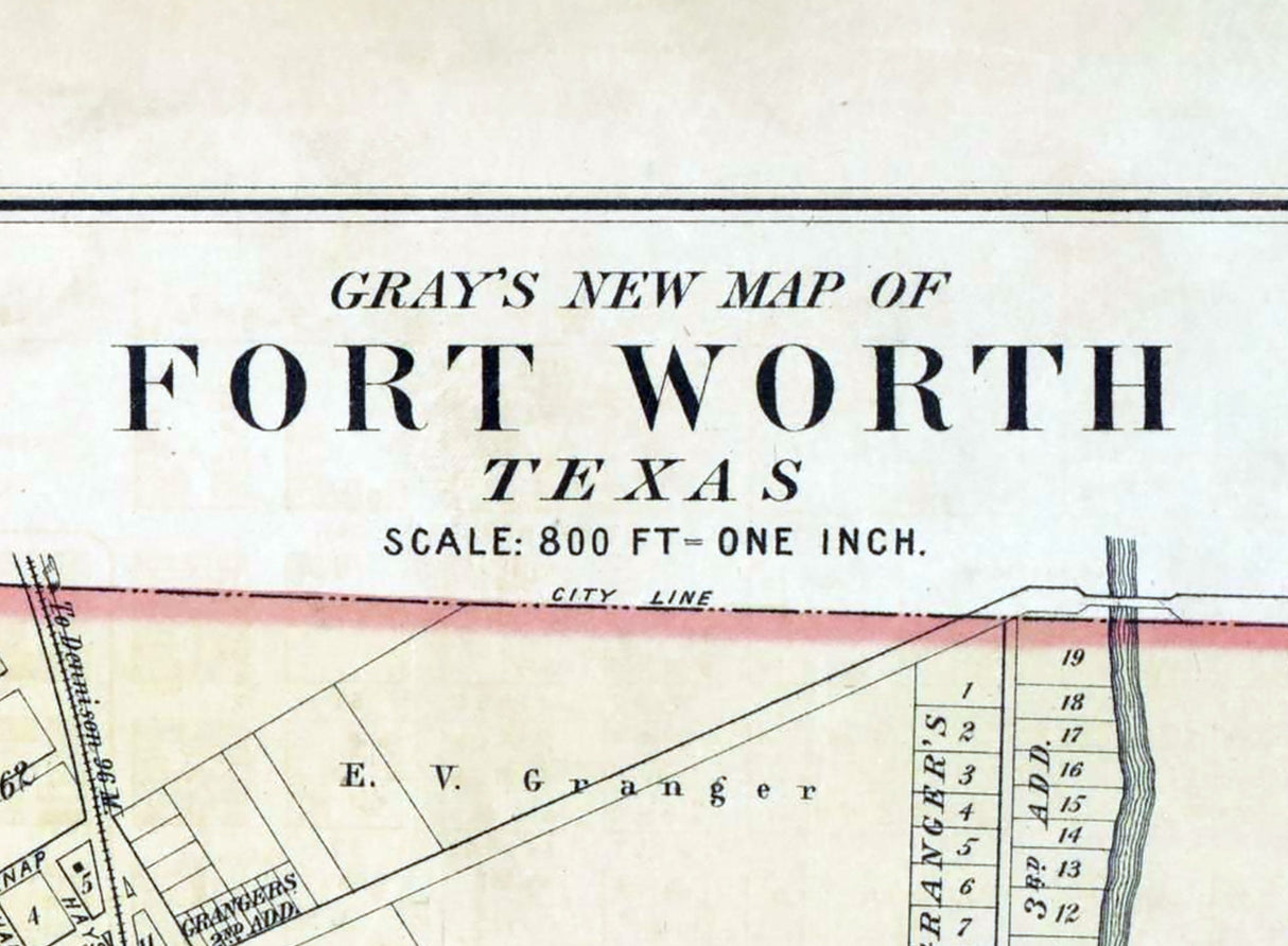 1885 Map of Fort Worth Texas