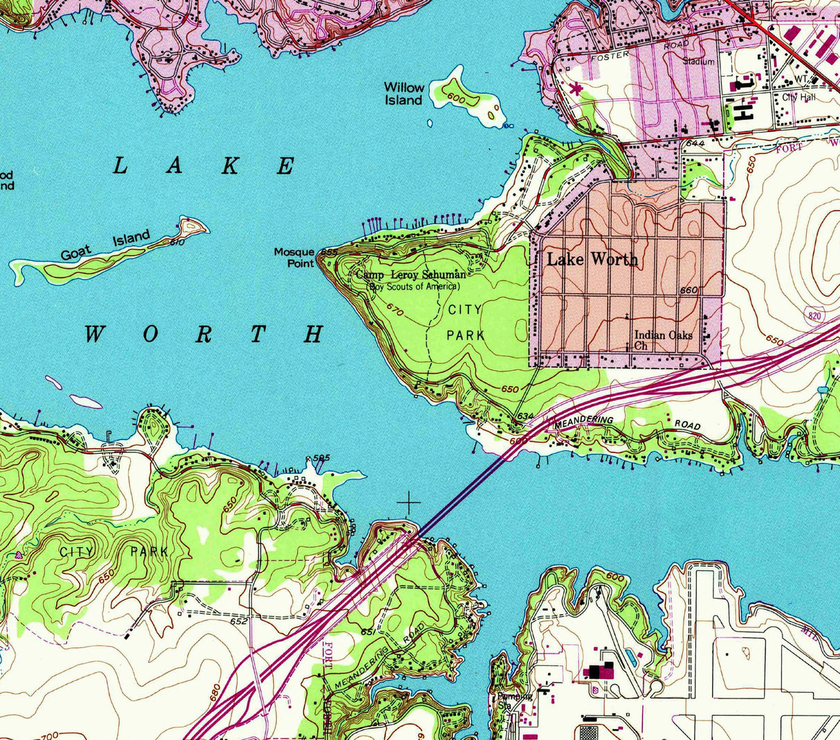 1982 Topo Map of Lake Worth Texas