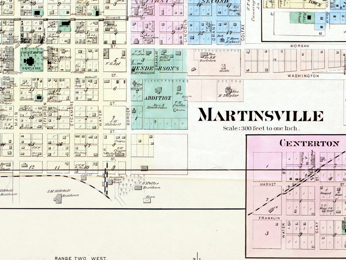 1875 Map of Morgan County Indiana
