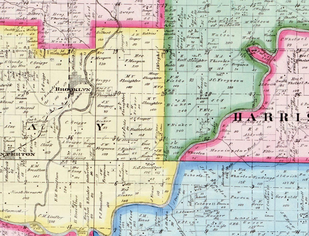 1875 Map of Morgan County Indiana