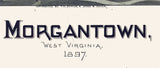1897 Panoramic Map of Morgantown West Virginia
