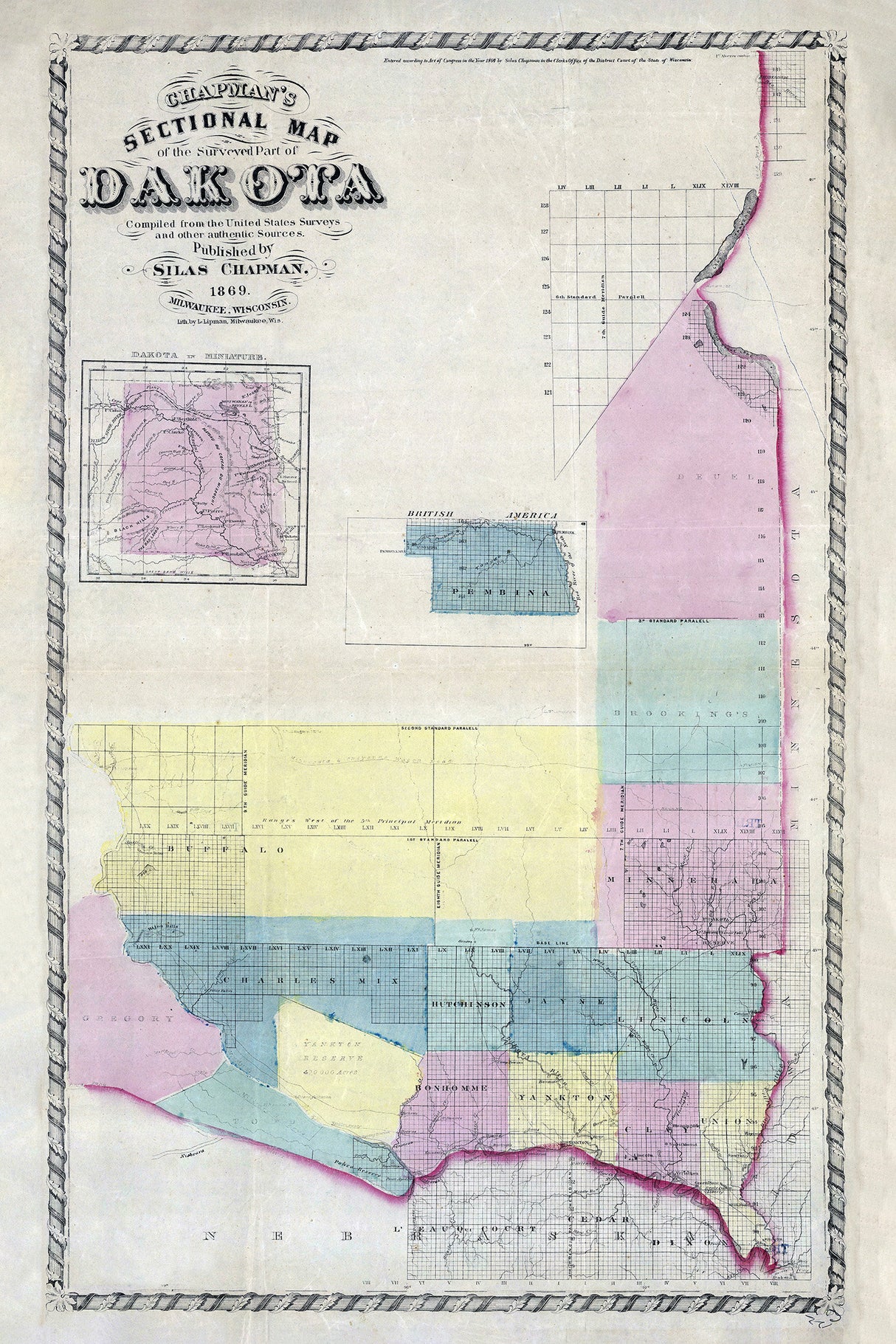 1869 Map of the Dakota Territory