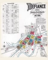 1899 Town Map of Defiance Ohio