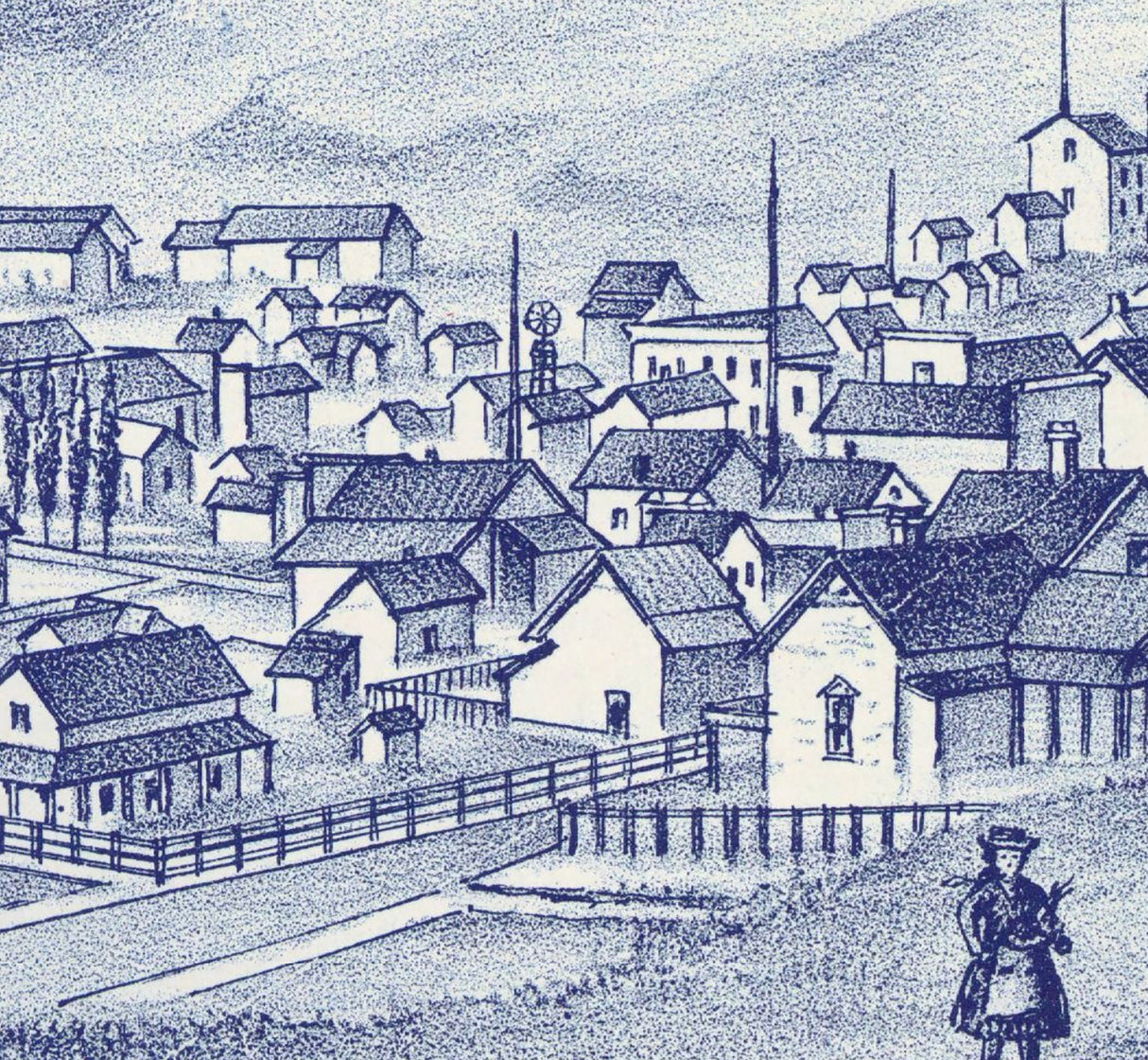 1889 Panoramic Map of Moscow Idaho