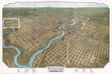1905 Panoramic Map of Spokane Washington
